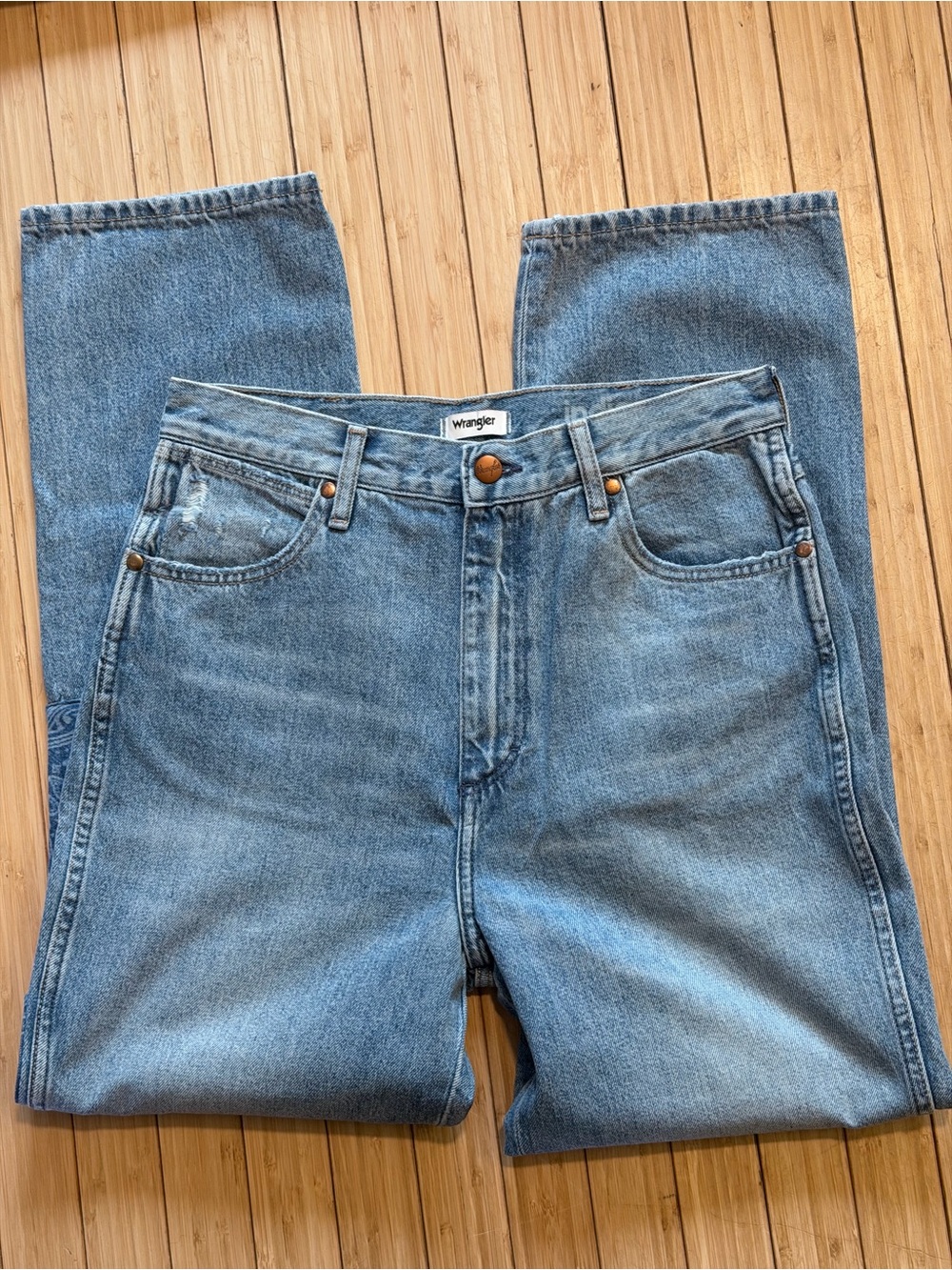 Wrangler Women's Paisley Print Blue Denim Jeans - Picture 2 of 6